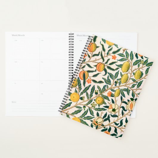 William Morris Fruit Pomegranate White Ornament Planner (Display)