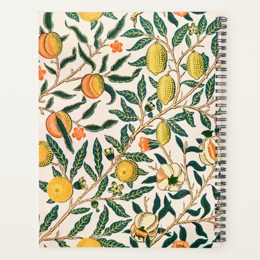 William Morris Fruit Pomegranate White Ornament Planner (Achterkant)