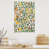 William Morris Fruit Pomegranate White Ornament Poster (Keuken)