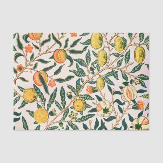 William Morris Fruit Pomegranate White Ornament Tissuepapier (Voorkant)