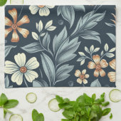 William Morris geïnspireerd botanisch stijlpatroon Theedoek (Gevouwen)