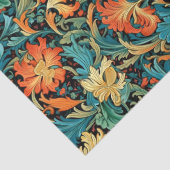 William Morris geïnspireerd koper pastel blauw gee Tissuepapier (Detail)