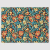 William Morris geïnspireerd koper pastel blauw gee Tissuepapier (Voorkant)