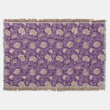 William Morris geïnspireerd Paarse bloemmotief