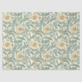William Morris geïnspireerd pastel groene crème iv Tissuepapier (Voorkant)