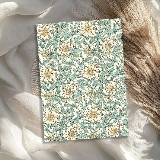 William Morris geïnspireerd pastel groene crème iv Tissuepapier