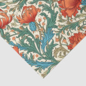 William Morris geïnspireerd terracotta pastel groe Tissuepapier (Detail)