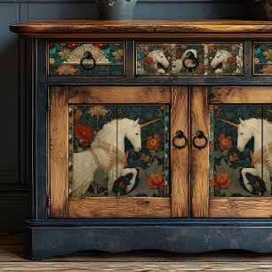  William Morris Geïnspireerd Unicorn Bloemen Tissuepapier