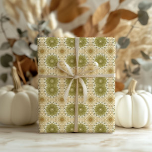 William Morris geïnspireerd zacht pastelgroen ivoo Cadeaupapier