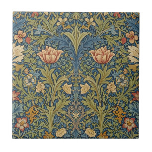 William Morris geïnspireerde bloemkeramiektegel Tegeltje