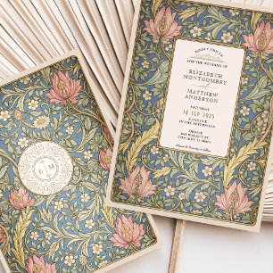 William Morris-geïnspireerde botanische bruiloft Kaart