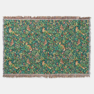 William Morris geïnspireerde vos en fazant Deken