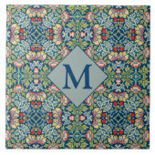 William Morris Geometric Monogrammed Pattern Tegeltje (Voorkant)