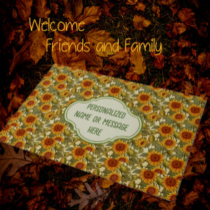 William Morris Gepersonaliseerd Autumn Sunflowers  Deurmat
