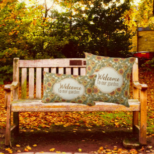 William Morris Gepersonaliseerde Autumn Zonnebloem Buitenkussen