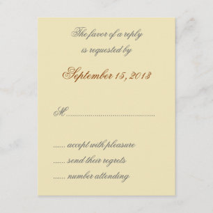 William Morris Gold Feuilles mariage cartes RSVP
