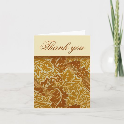 William Morris Gold Feuilles Merci Cartes de notes (Devant)