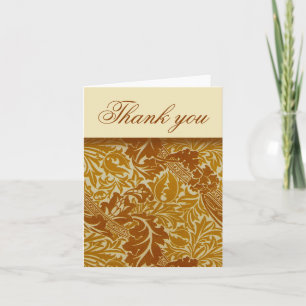 William Morris Gold Feuilles Merci Cartes de notes