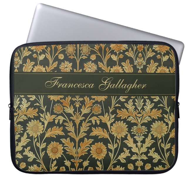  William Morris Gold Floral Laptop Sleeve (Voorkant)