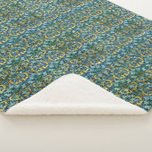 William Morris Gold Green Blue Sherpa Deken (3/4)