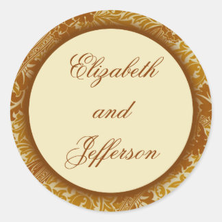 William Morris Gold Leaves Monogrammed Sticker