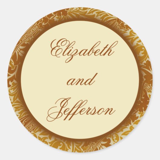 William Morris Gold Leaves Monogrammed Sticker (Voorkant)