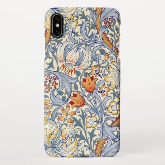 William Morris Gold Lily Victorian Wallpaper iPhone Hoesje (Achterkant)