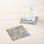 William Morris Gold Lily Victorian Wallpaper Vierkante Kartonnen Onderzetter (Insitu)