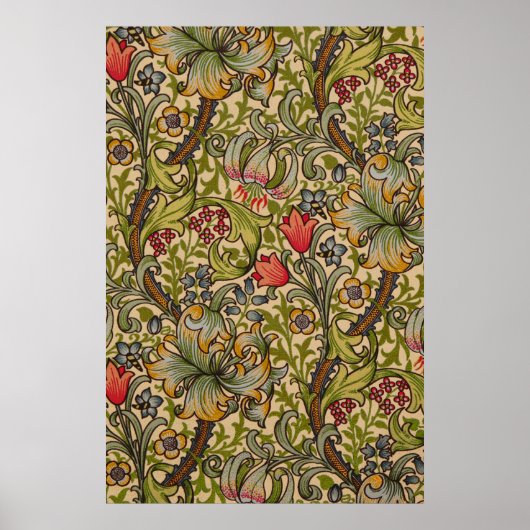 William Morris  Golden Lilly Floral Design Poster (Voorkant)