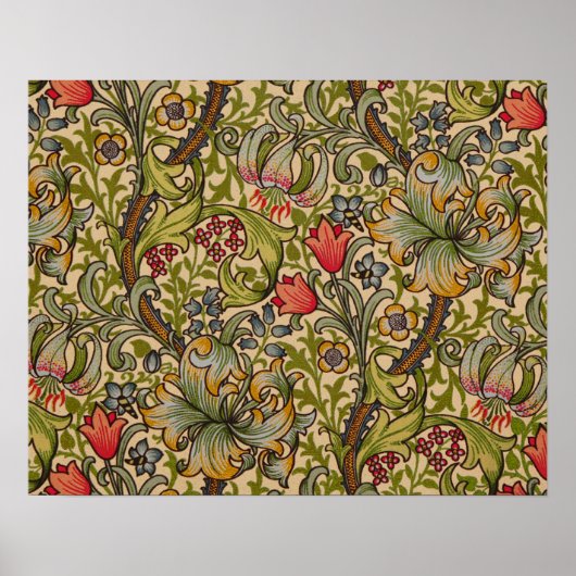 William Morris  Golden Lilly Floral Design Poster (Voorkant)
