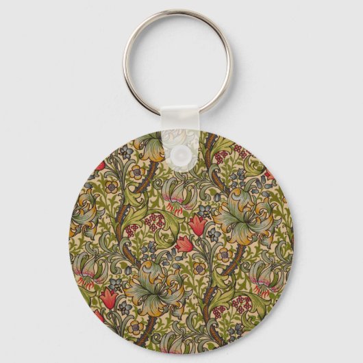 William Morris  Golden Lilly Floral Design Sleutelhanger (Voorkant)