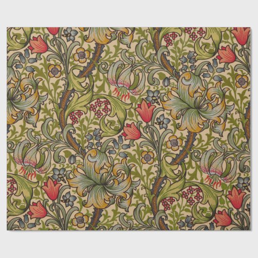 William Morris Golden Lily Antiek Cadeaupapier (Vlak)