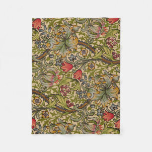 William Morris Golden Lily Antieke Bloempatroon Fleece Deken
