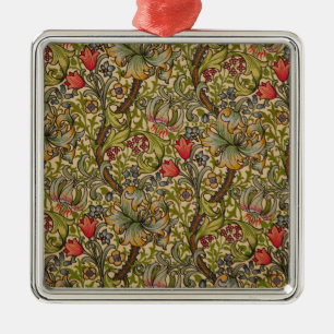 William Morris Golden Lily Antieke Bloempatroon Metalen Ornament