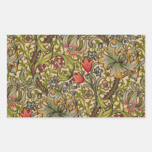 William Morris Golden Lily Antieke Bloempatroon Rechthoekige Sticker