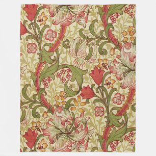 William Morris Golden Lily Bloemen Patroon Fleece Deken