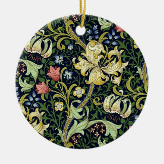 William Morris Golden Lily Bloemen Patroon Keramisch Ornament