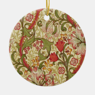William Morris Golden Lily Bloemen Patroon Keramisch Ornament