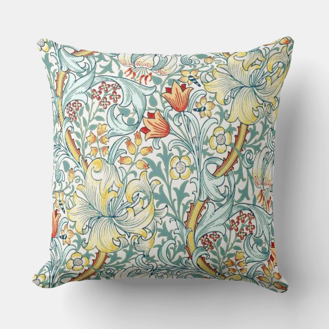 William Morris Golden Lily Bloemen Patroon Kussen (Voorkant)