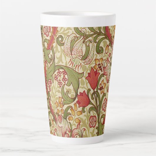 William Morris Golden Lily Bloemen Patroon Latte Mok (Voorkant)