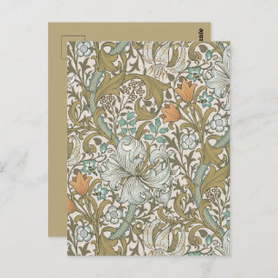William Morris Golden Lily Blue Gold Classic Briefkaart