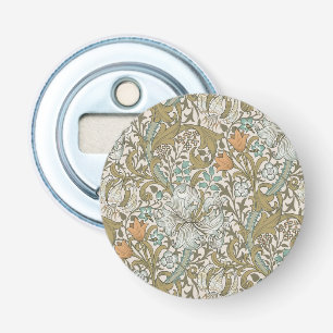 William Morris Golden Lily Blue Gold Classic Button Flesopener