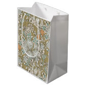 William Morris Golden Lily Blue Gold Classic Medium Cadeauzakje (Achterkant Gekanteld)