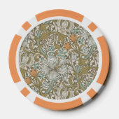 William Morris Golden Lily Blue Gold Classic Poker Chips (Achterkant)