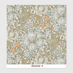 William Morris Golden Lily Blue Gold Classic Sticker