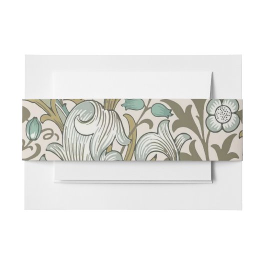 William Morris Golden Lily Blue Gold Classic Uitnodigingen Wikkel (Voorkant Voorbeeld)