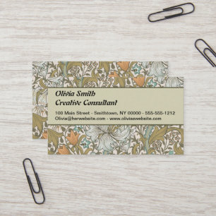 William Morris Golden Lily Blue Gold Classic Visitekaartje