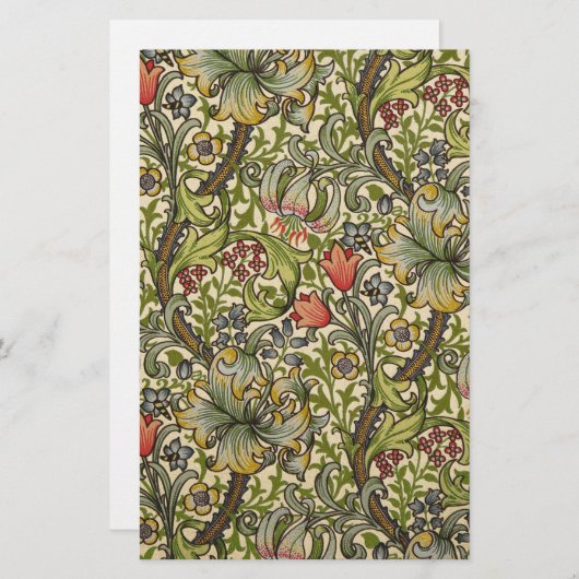 William Morris Golden Lily Briefpapier (Voorkant / Achterkant)