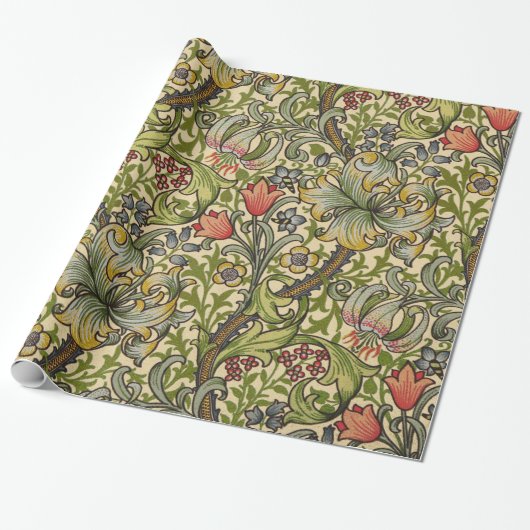 William Morris Golden Lily Cadeaupapier (Uitgerold)