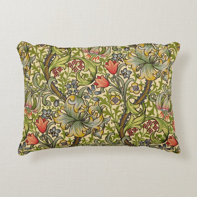 William Morris Golden Lily  Floral Design Accent Kussen (Voorkant)